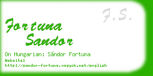 fortuna sandor business card