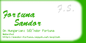 fortuna sandor business card